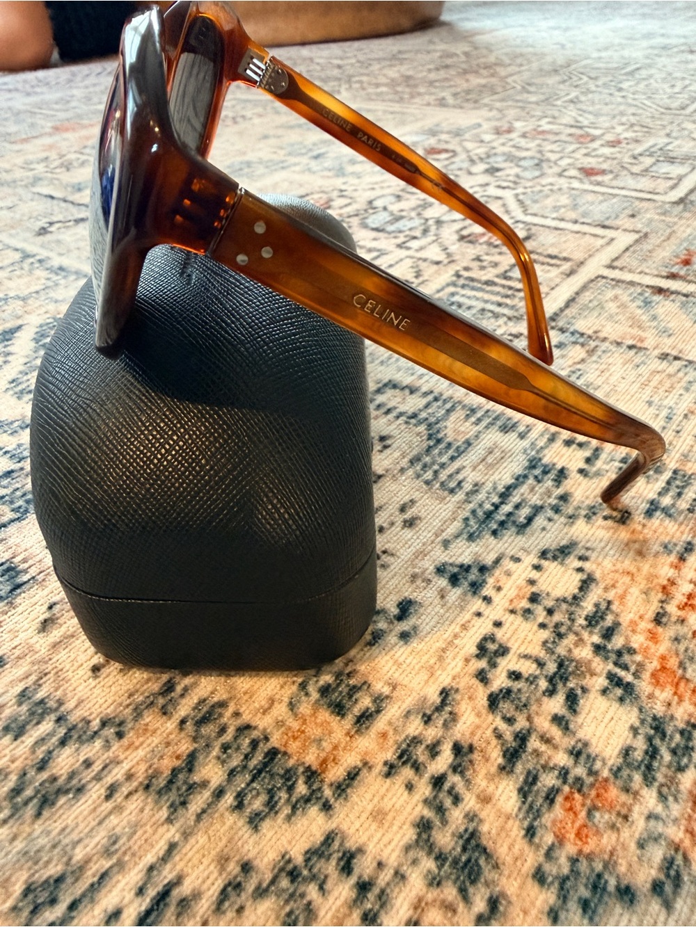 Celine Paris Tortoise Oversized Sunglasses Mirror Lens Italy - Picture 2 of 7